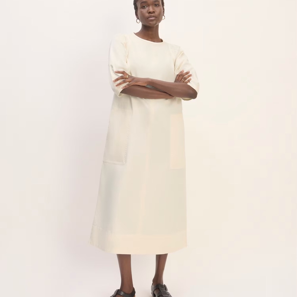 The Short-Sleeve Puff Midi Dress size medium NWOT